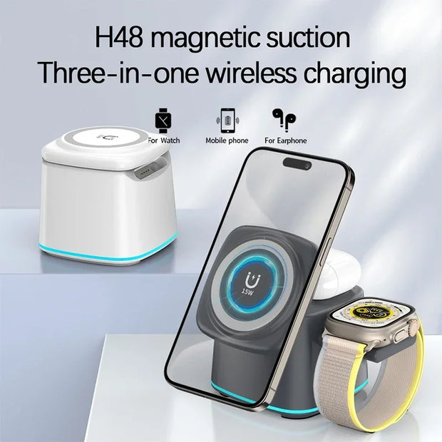 Magnetic Wireless Charger | 3 in 1 Wireless Charger | Minha loja