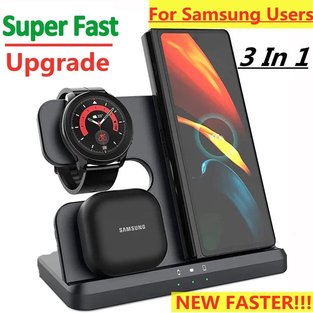 3 in 1 Wireless Charger Stand | Wireless Charging Station | Minha loja